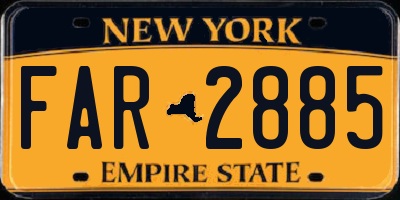 NY license plate FAR2885