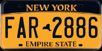 NY license plate FAR2886