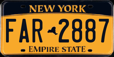 NY license plate FAR2887