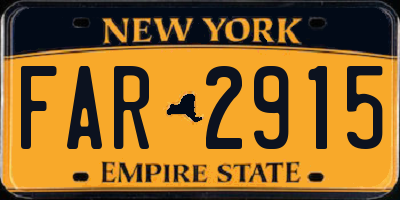 NY license plate FAR2915