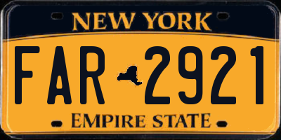 NY license plate FAR2921