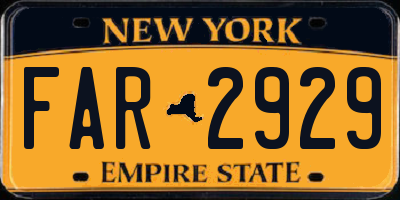 NY license plate FAR2929