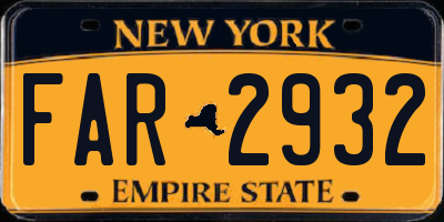 NY license plate FAR2932