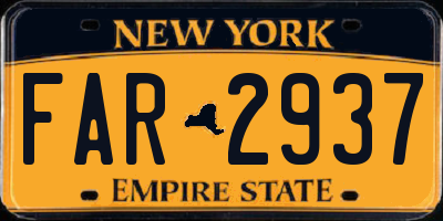 NY license plate FAR2937