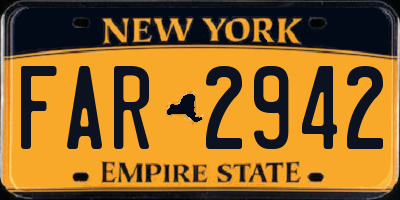 NY license plate FAR2942