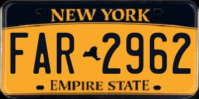NY license plate FAR2962