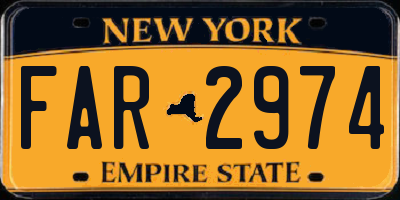 NY license plate FAR2974