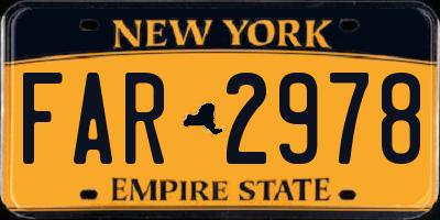 NY license plate FAR2978