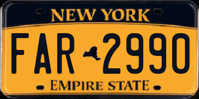 NY license plate FAR2990