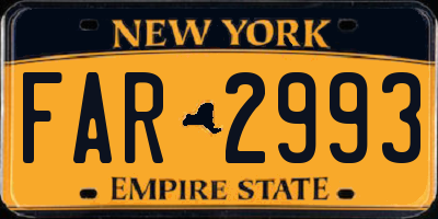 NY license plate FAR2993
