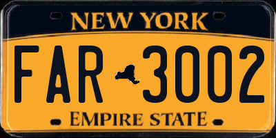 NY license plate FAR3002