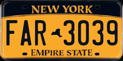 NY license plate FAR3039