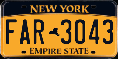 NY license plate FAR3043