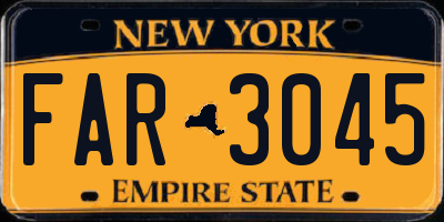NY license plate FAR3045