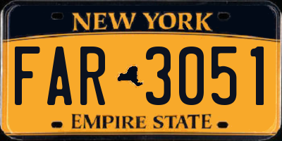 NY license plate FAR3051