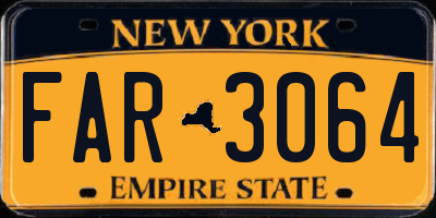 NY license plate FAR3064