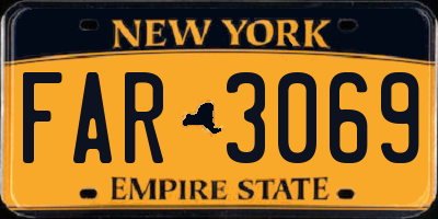 NY license plate FAR3069
