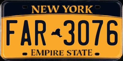 NY license plate FAR3076