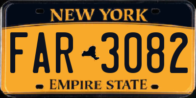 NY license plate FAR3082