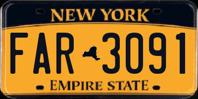 NY license plate FAR3091