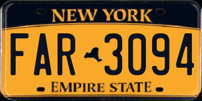 NY license plate FAR3094