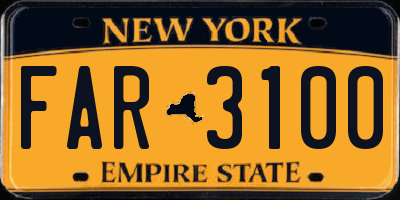 NY license plate FAR3100