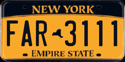 NY license plate FAR3111