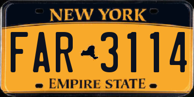 NY license plate FAR3114