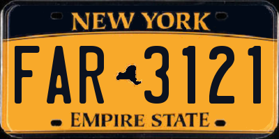 NY license plate FAR3121