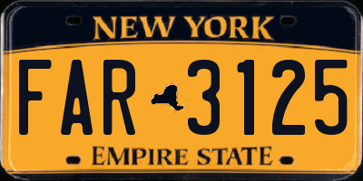 NY license plate FAR3125