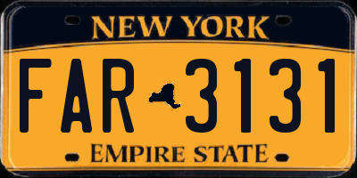 NY license plate FAR3131
