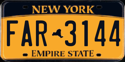 NY license plate FAR3144