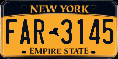 NY license plate FAR3145