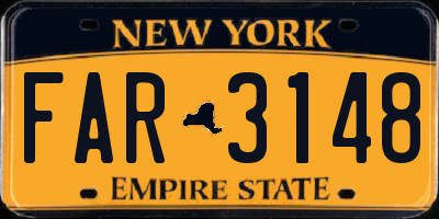 NY license plate FAR3148