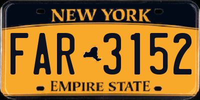NY license plate FAR3152