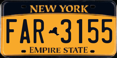 NY license plate FAR3155