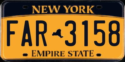 NY license plate FAR3158