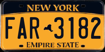 NY license plate FAR3182