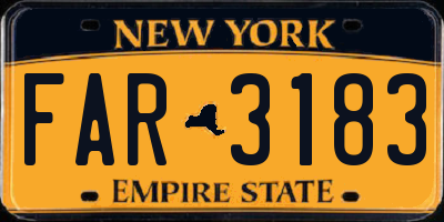 NY license plate FAR3183