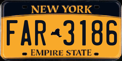 NY license plate FAR3186