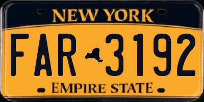 NY license plate FAR3192