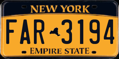 NY license plate FAR3194
