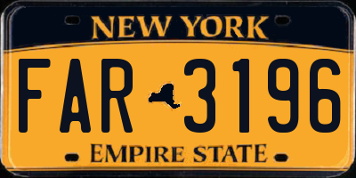 NY license plate FAR3196