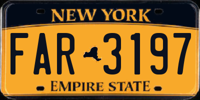 NY license plate FAR3197