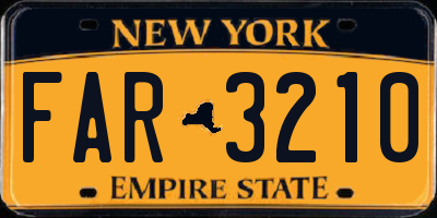 NY license plate FAR3210