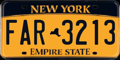 NY license plate FAR3213