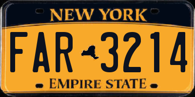 NY license plate FAR3214