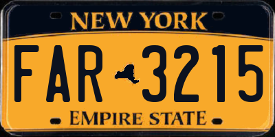NY license plate FAR3215