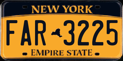 NY license plate FAR3225