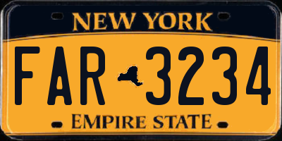 NY license plate FAR3234